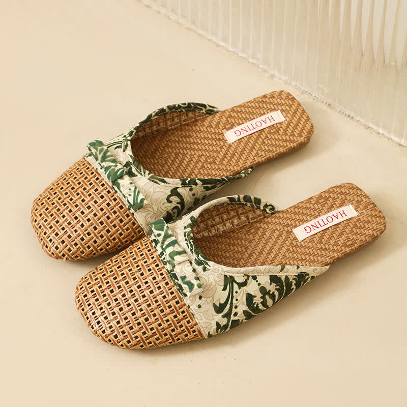 Retro Floral Bow-Knot House Slippers
