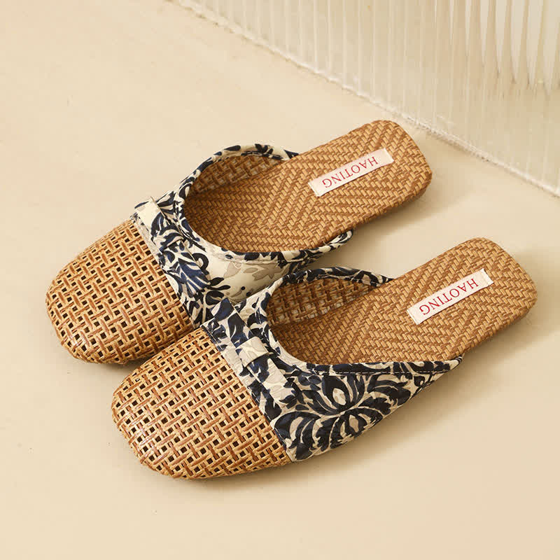 Retro Floral Bow-Knot House Slippers