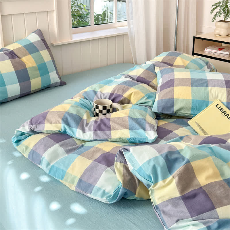 Ownkoti Multi-Color Plaid Cotton Bedding Set - image 3