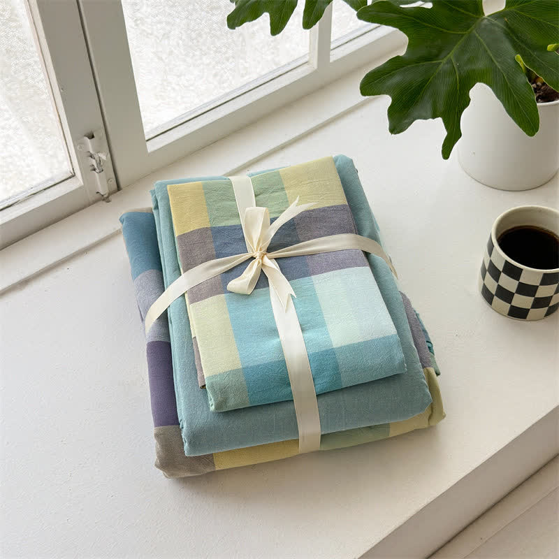 Ownkoti Multi-Color Plaid Cotton Bedding Set - image 4