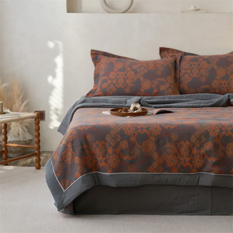 Ownkoti Cotton Gauze Jacquard Vintage Floral Bedding - image 2