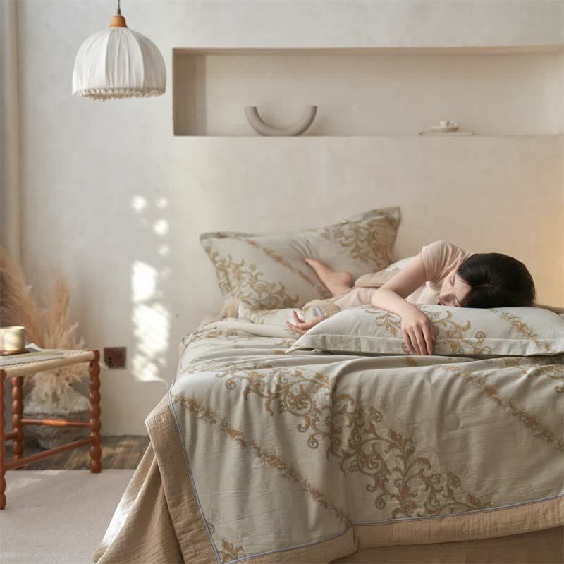 Ownkoti Cotton Gauze Jacquard Ornate Traditional Bedding - image 22
