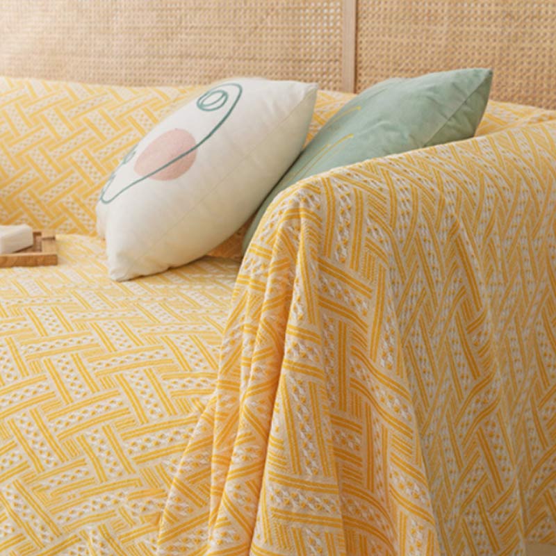 Soft Tassel Blanket Reversible Sofa Cover