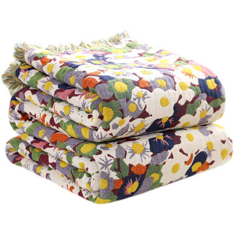 Rustic Flower Reversible Cotton Soft Quilt