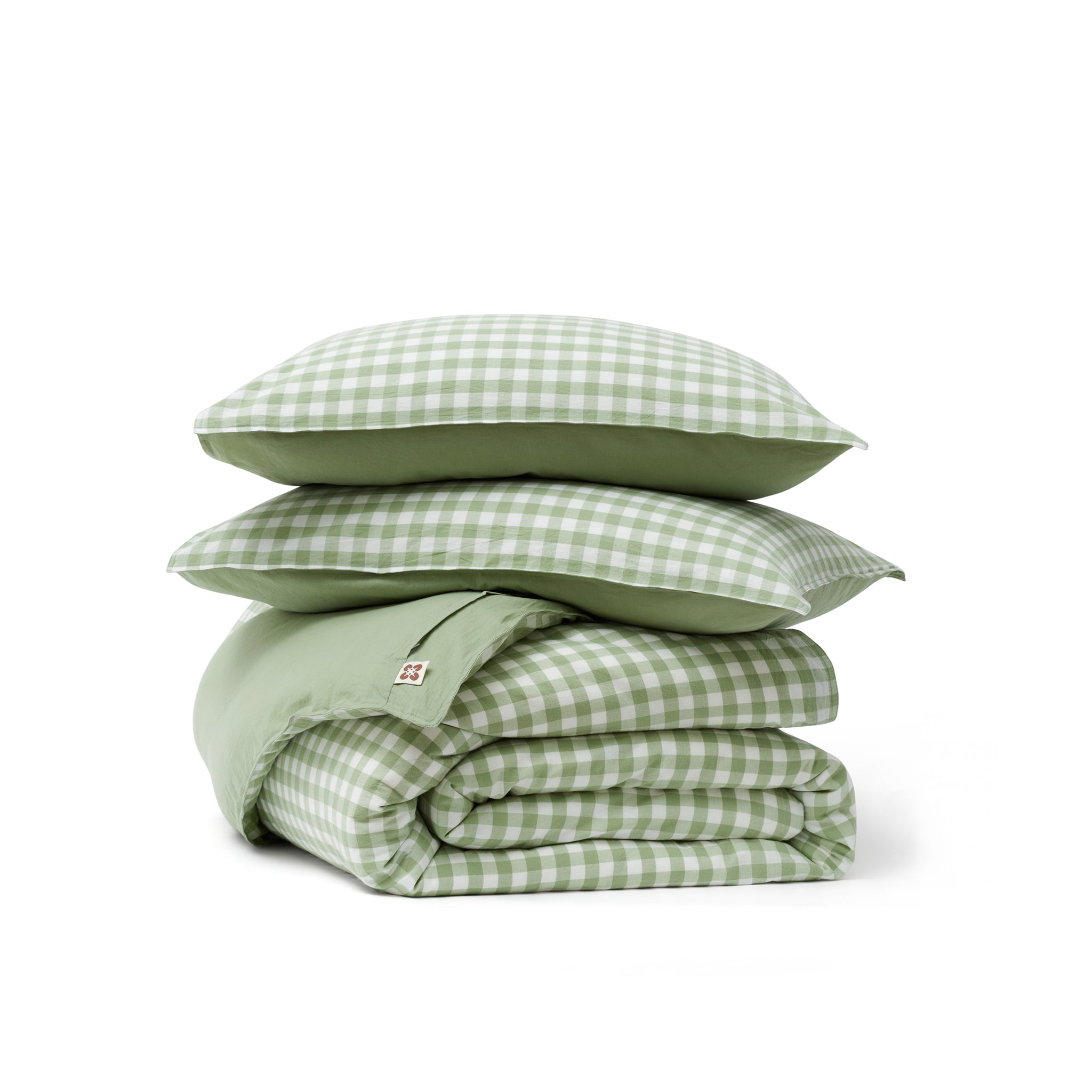 Gingham Washed Cotton Duvet Cover Set(4PCS)