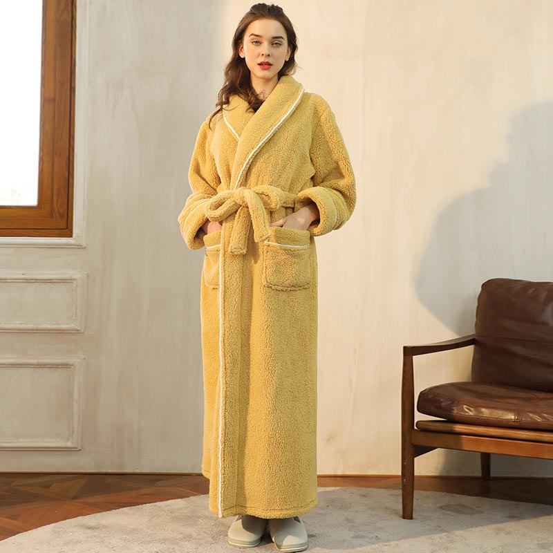 Comfy Fleece Pajama Long Bathrobe