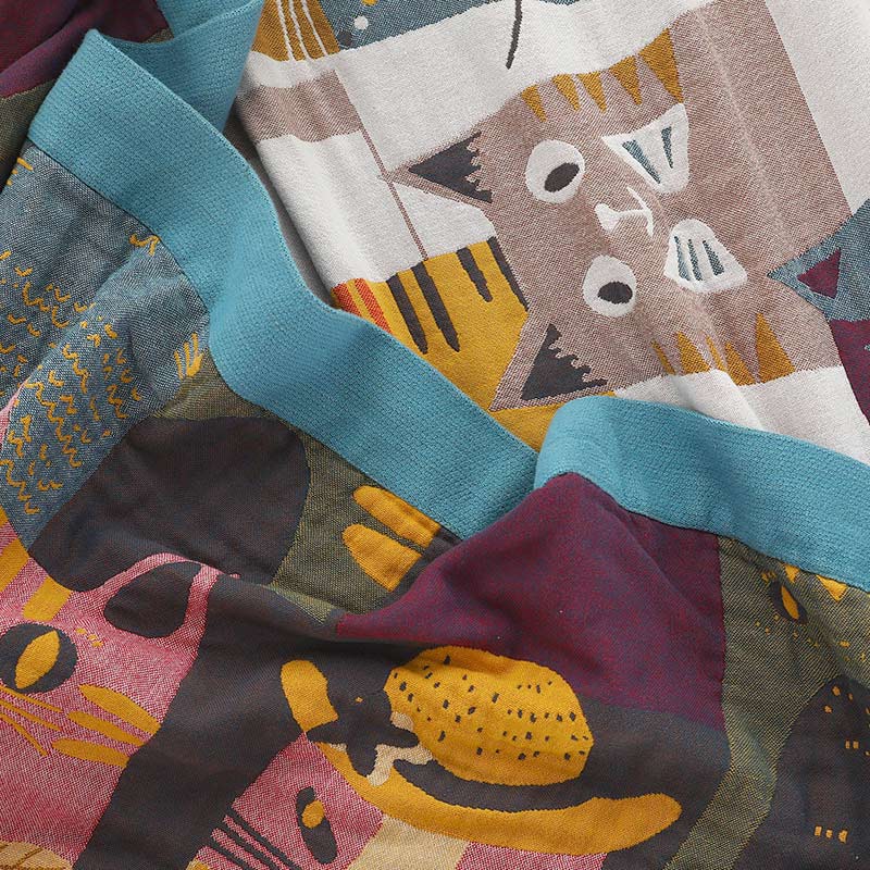 Cute Cat Reversible Cotton Soft Quilt