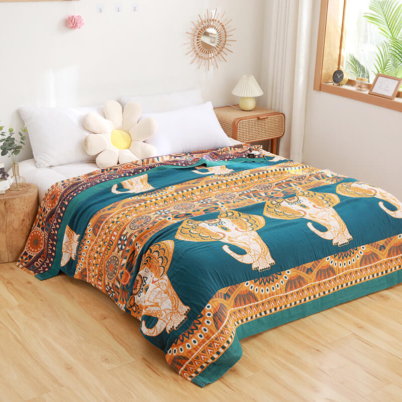 Elephant Cotton Summer Reversible Design Quilt