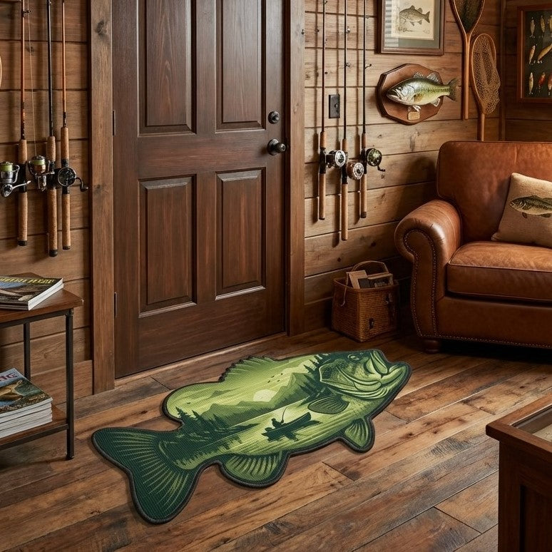 Lake Bass Custom Shape Doormat 