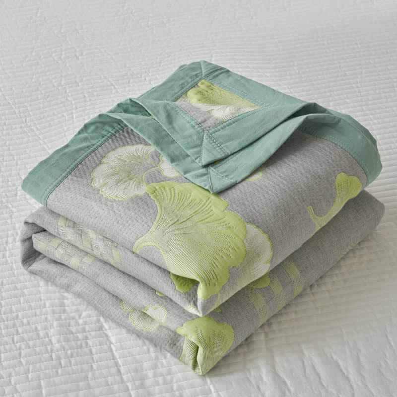 Fresh Style Ginkgo Leaf Pure Cotton Quilt