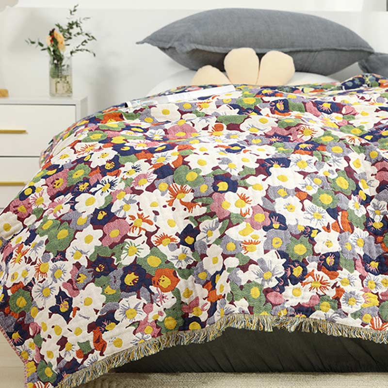 Rustic Flower Reversible Cotton Soft Quilt
