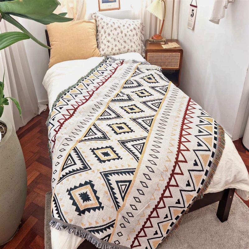 Indian Geometric Blanket Reversible Sofa Cover