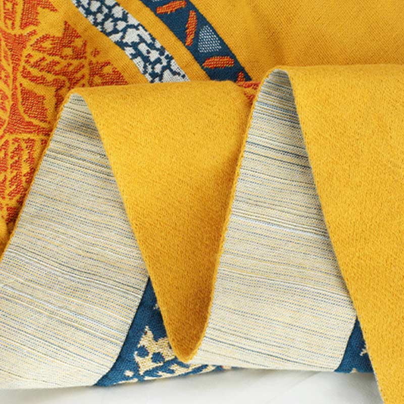 Bohemian Reversible Yellow Flower Summer Quilt