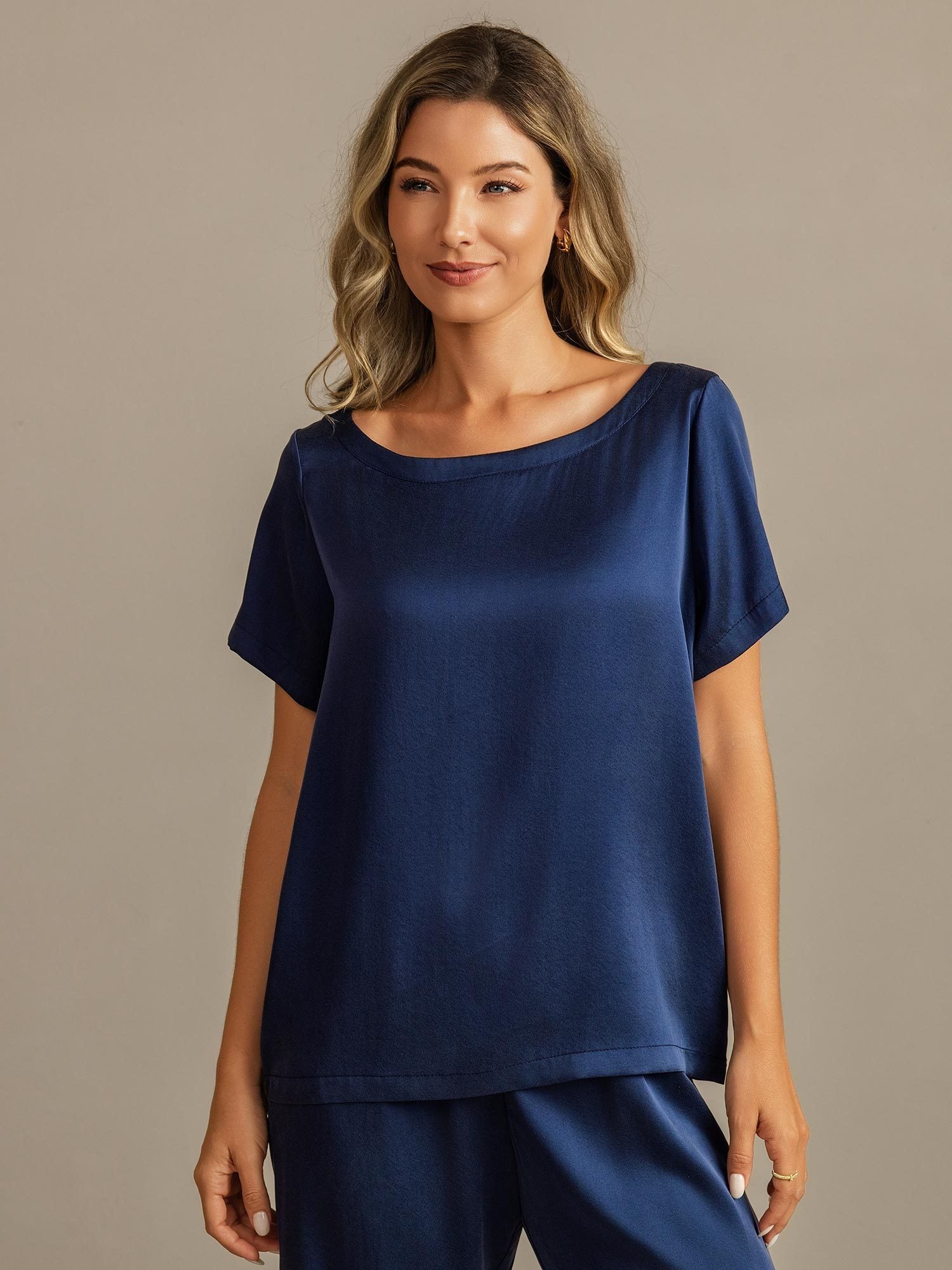 19Momme Women's Washable Silk Short Sleeve Pajamas Set