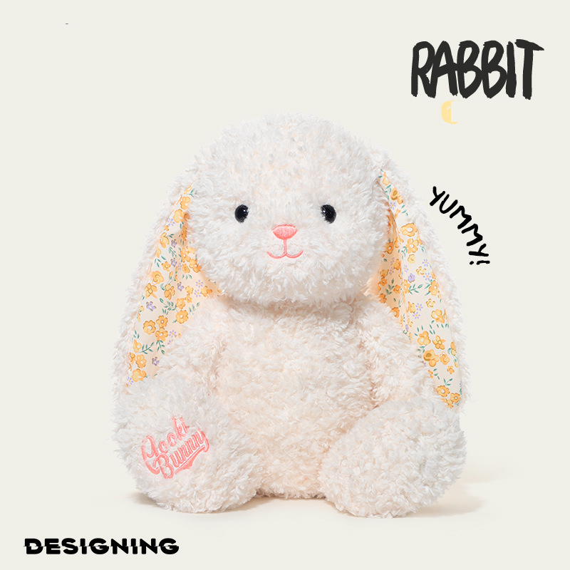 Soft and cute bunny with flower ears