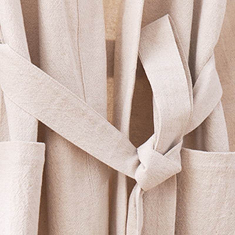 Soft V-Neck Bathrobe Sleepwear with Pockets