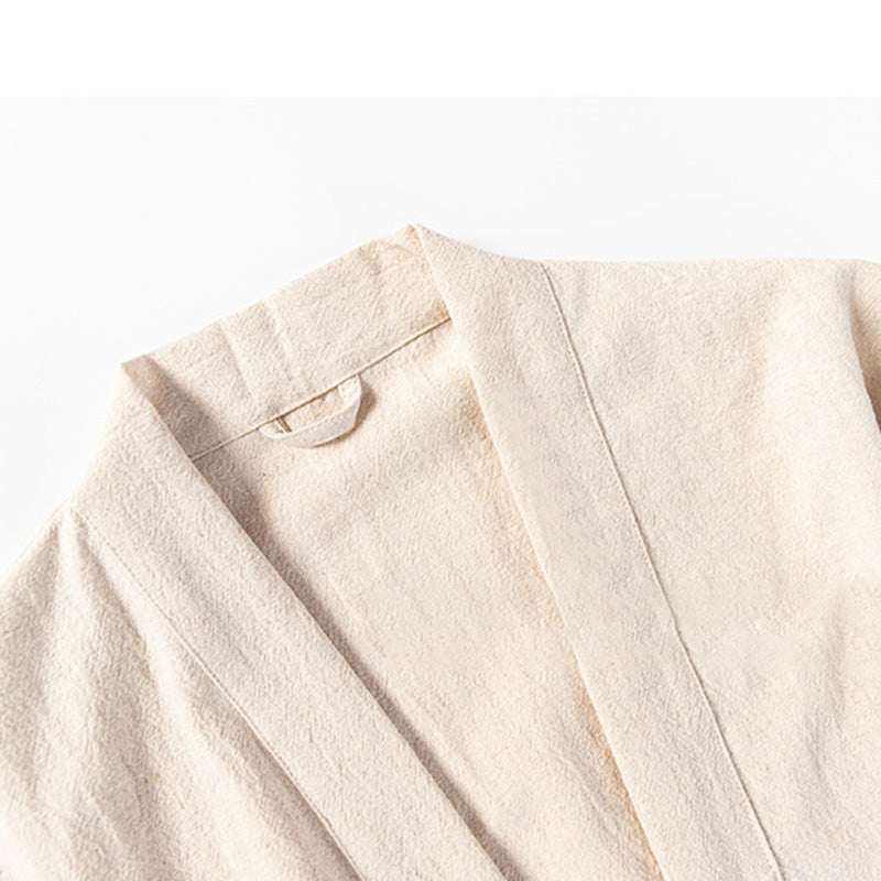Soft V-Neck Bathrobe Sleepwear with Pockets