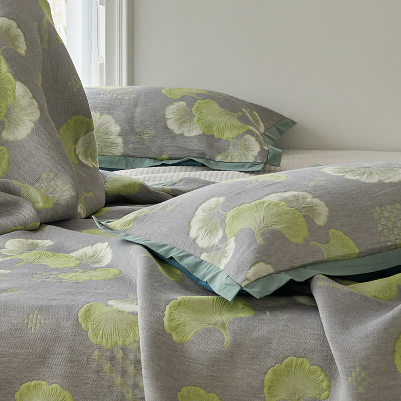Fresh Style Ginkgo Leaf Pure Cotton Quilt