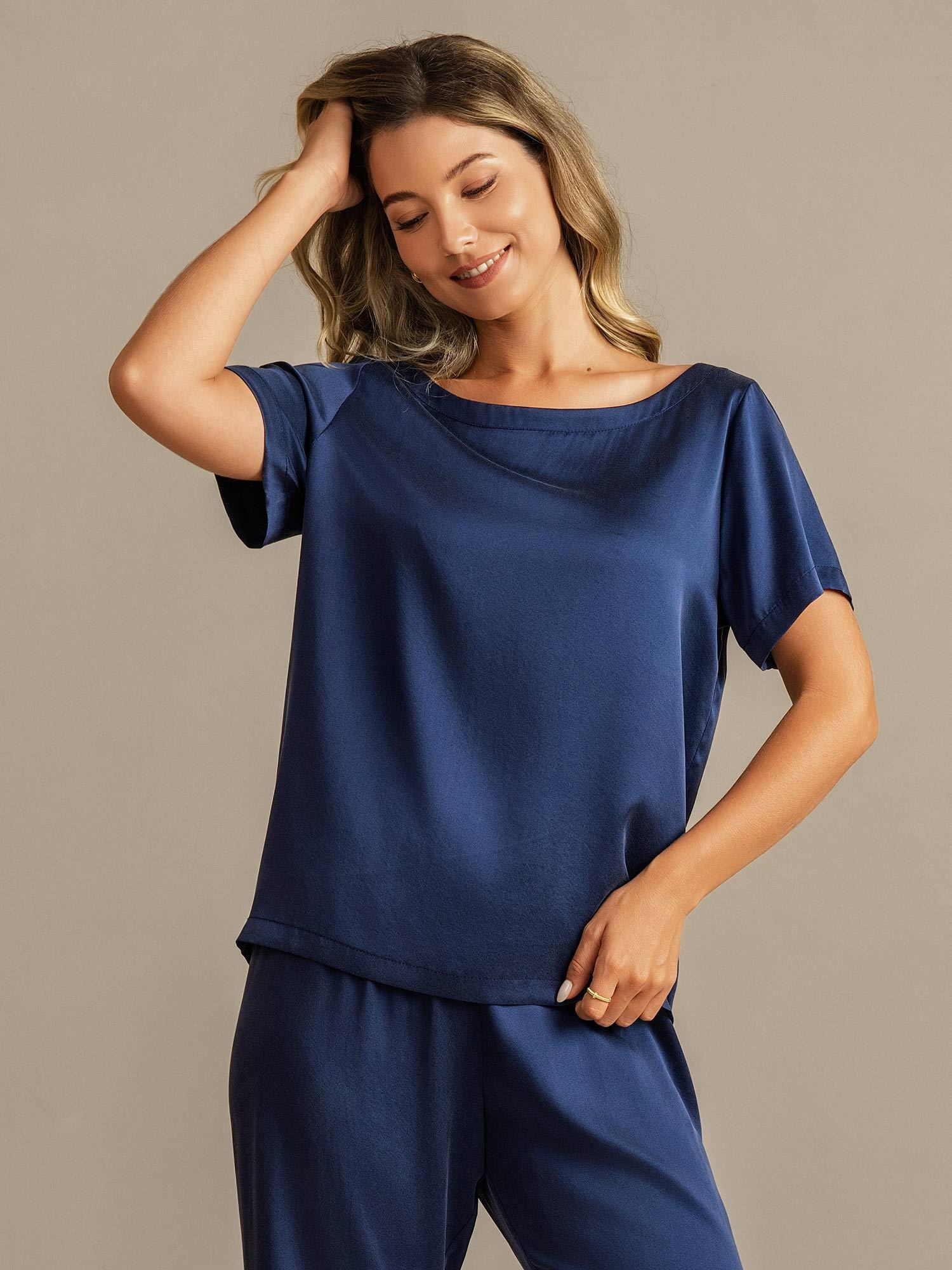 19Momme Women's Washable Silk Short Sleeve Pajamas Set