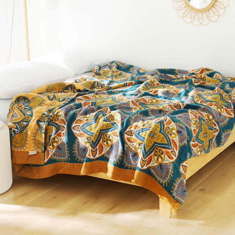 Multicolor Cotton Reversible Design Lightweight Quilt
