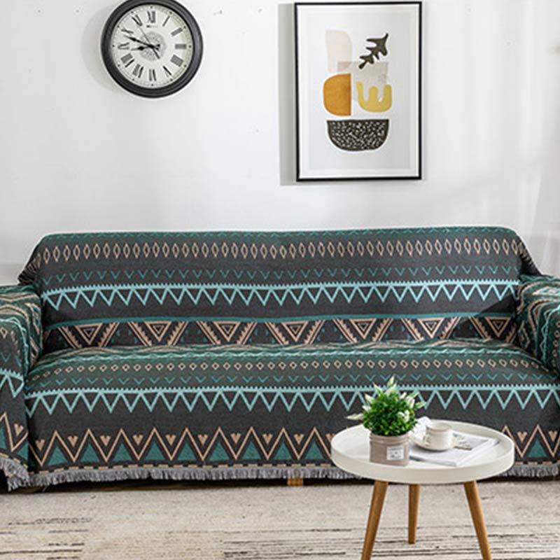 Indian Geometric Blanket Reversible Sofa Cover