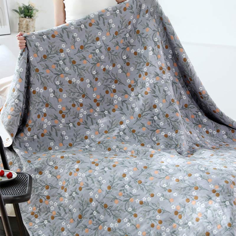 Retro Reversible Coverlet Soft Floral Quilt