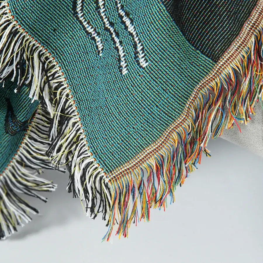 Mermaid Sofa Cover Palm Tassel Blanket