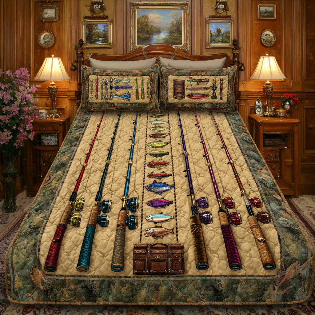 Angler Stripe 3-Piece Quilted Bedding Set