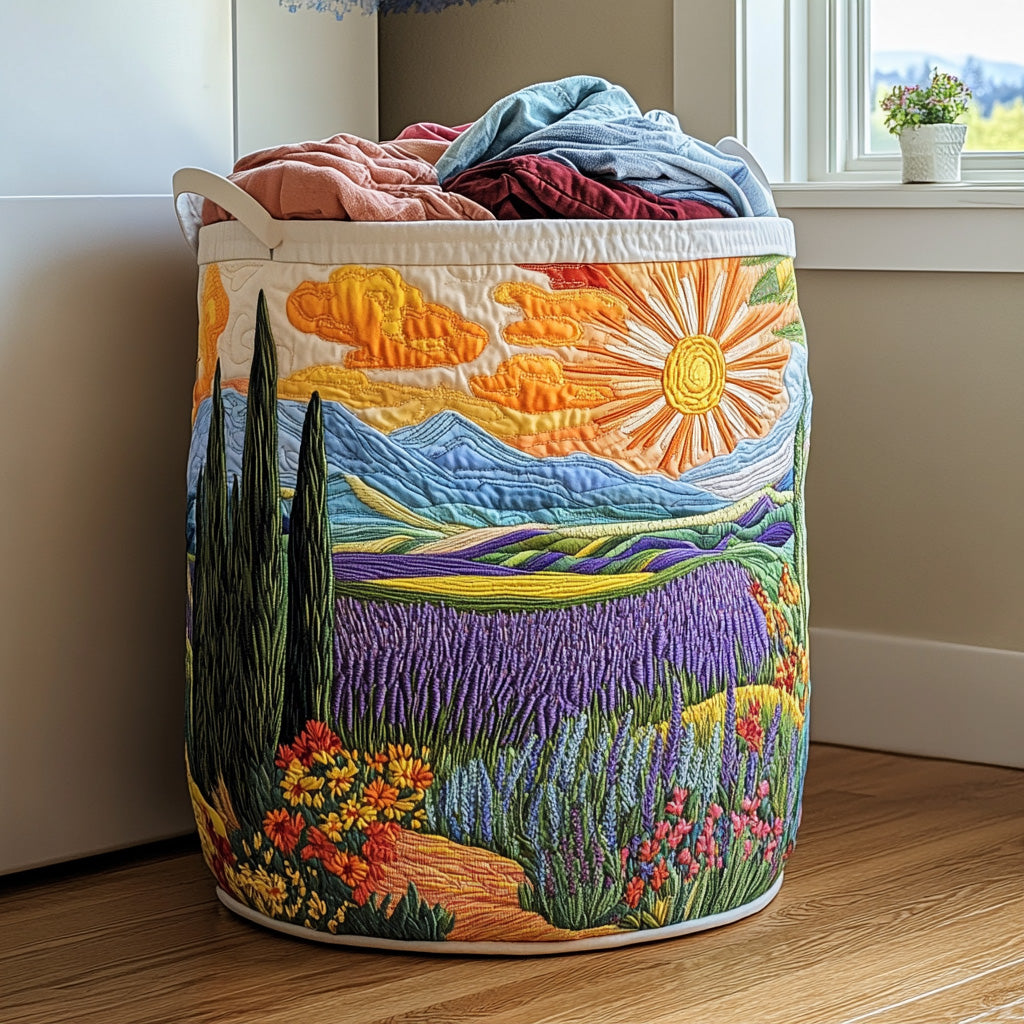 Bright Meadow Quilted Laundry Basket 
