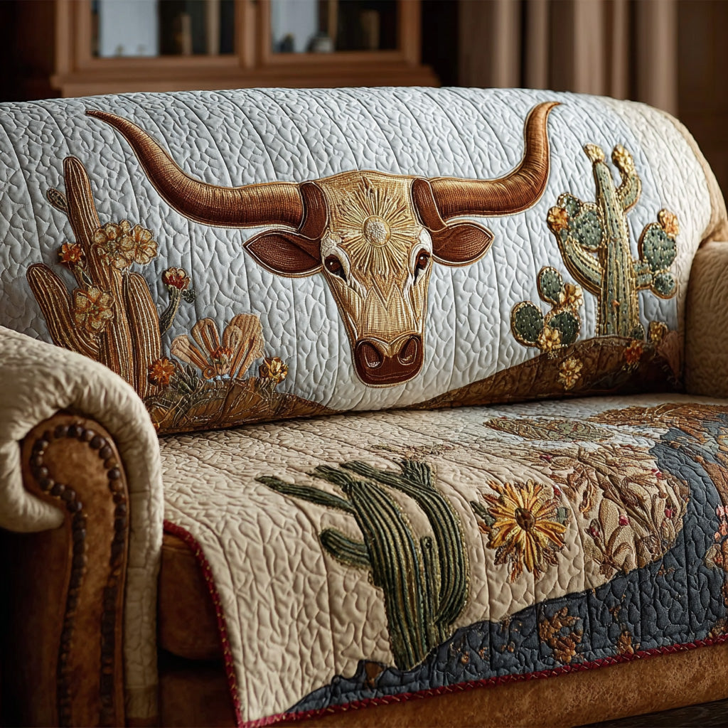 Longhorn Quilted Sofa Cover NCU0QN073