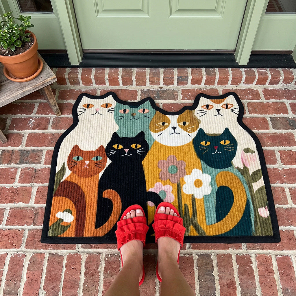 Farmhouse Feline Custom Shape Doormat 