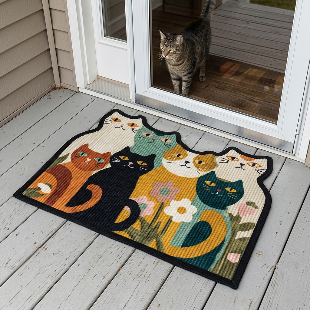 Farmhouse Feline Custom Shape Doormat 
