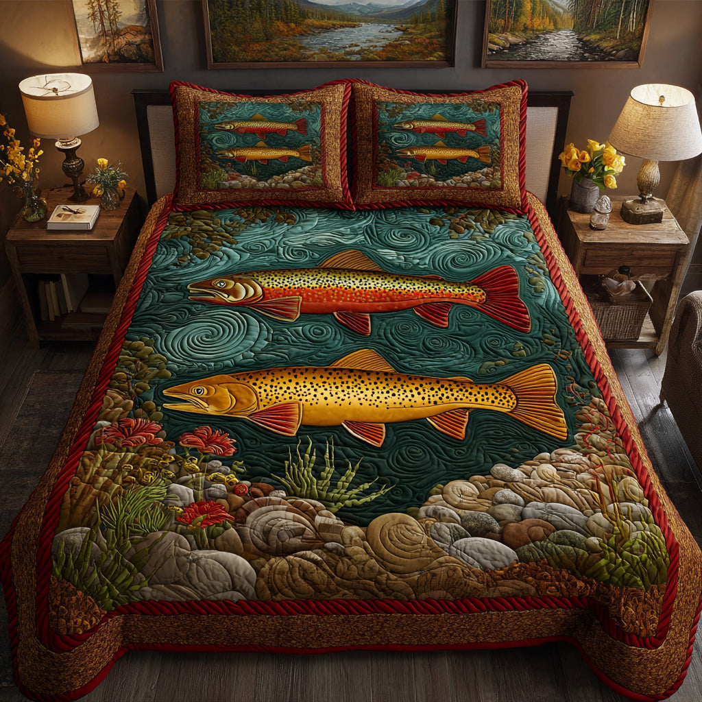 Forest Brook 3-Piece Quilted Bedding Set