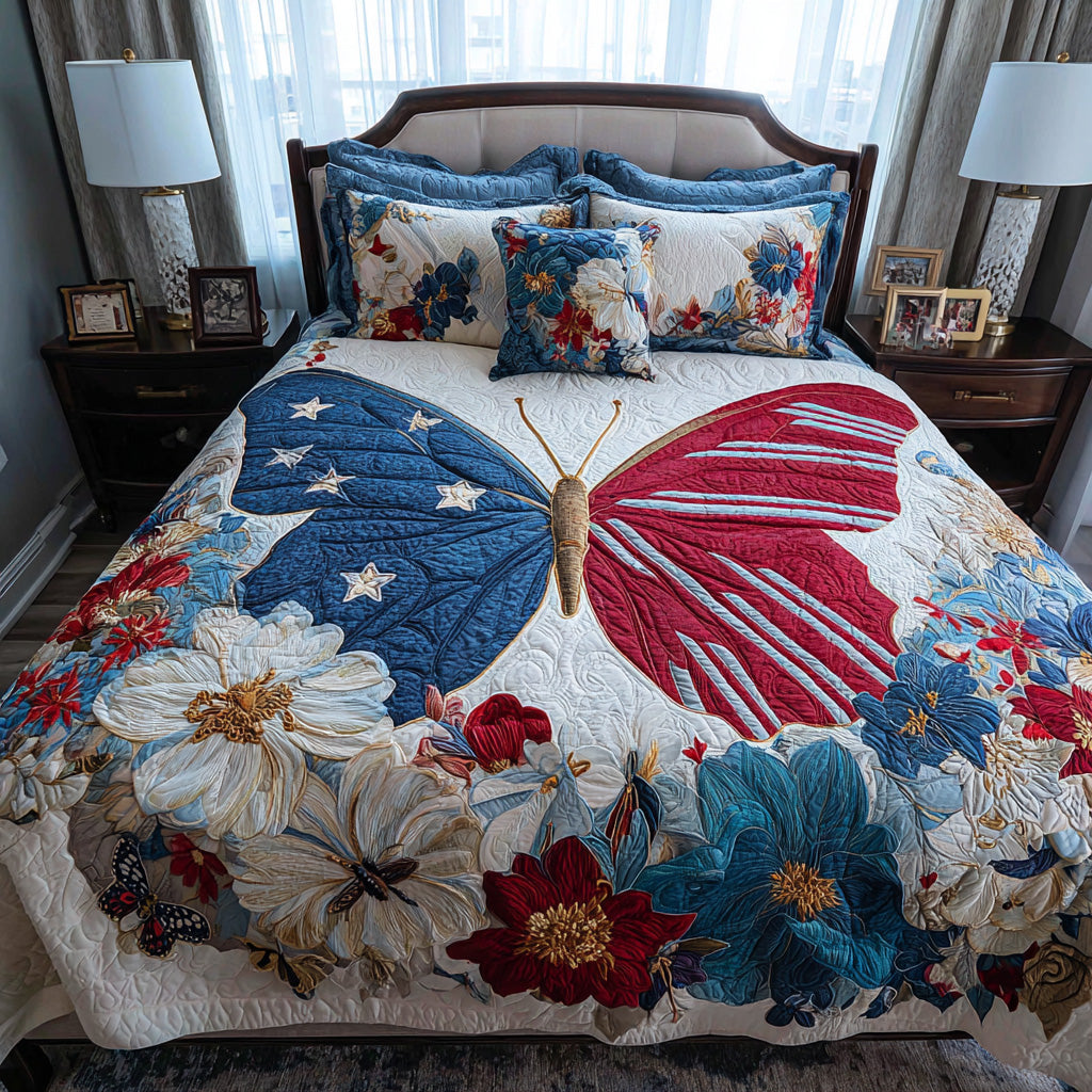 Freedom Flutter Glow 3-Piece Quilted Bedding Set