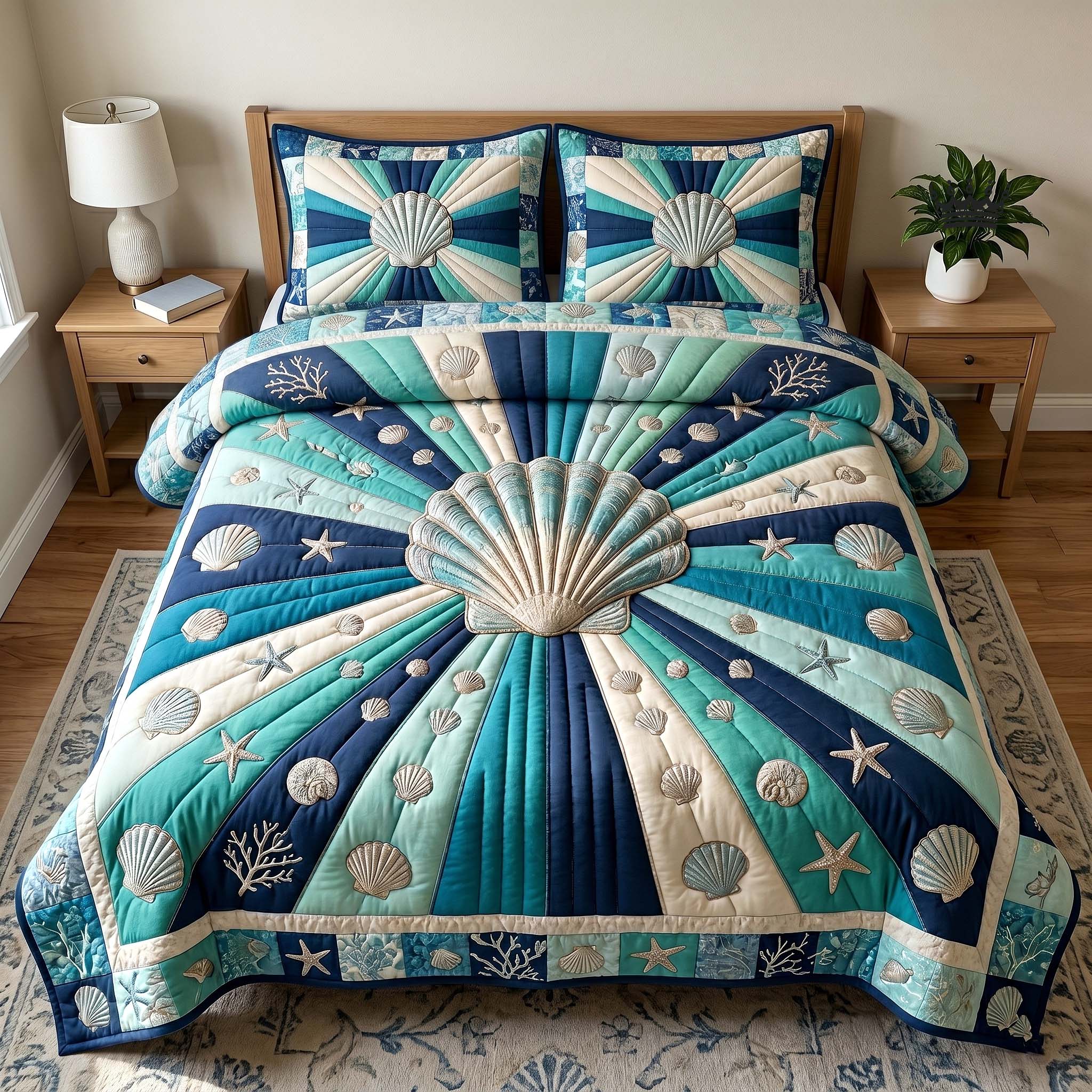 Coastal Whisper 3-Piece Quilted Bedding Set
