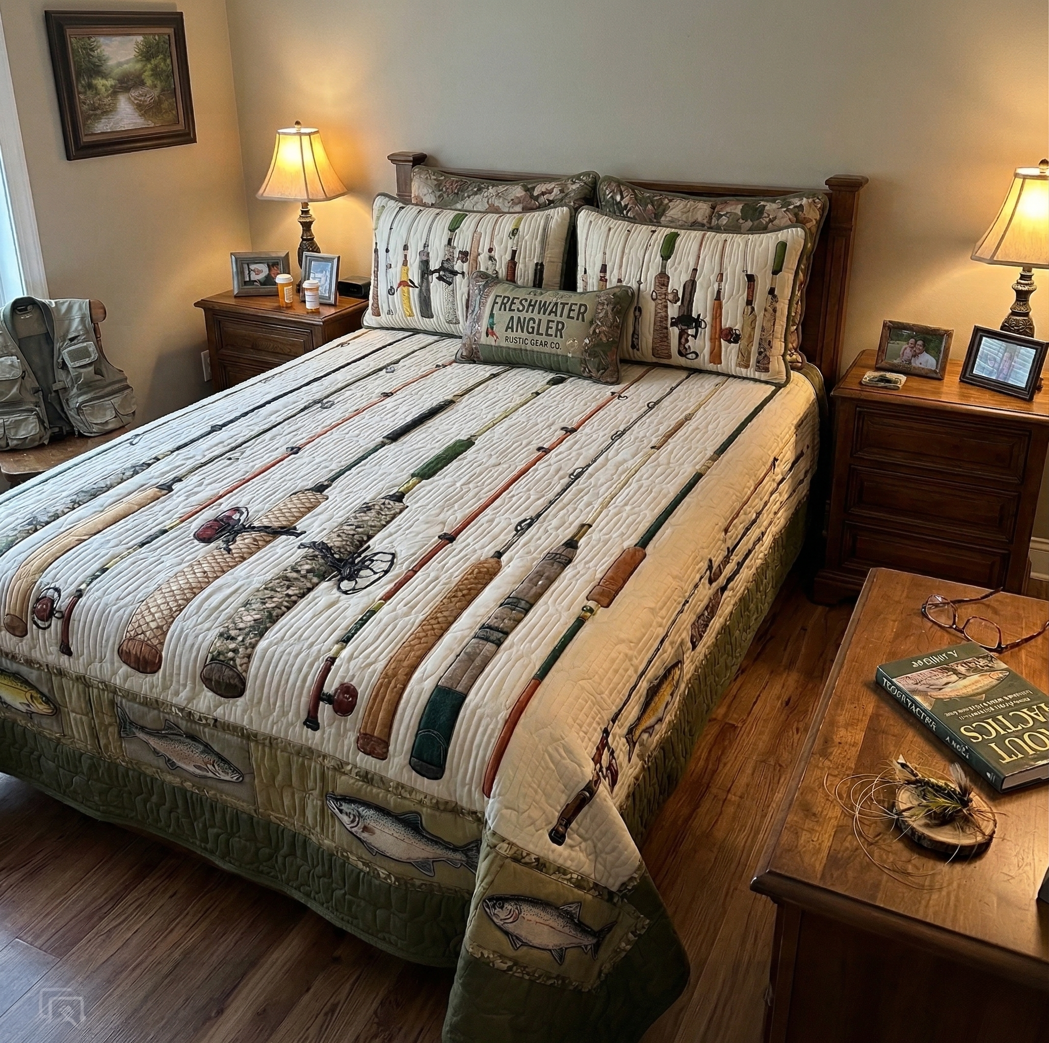 Vintage Tackle 3-Piece Quilted Bedding Set