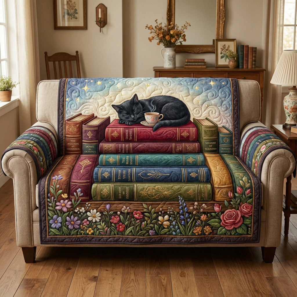 Healing Cat Quilted Sofa Cover