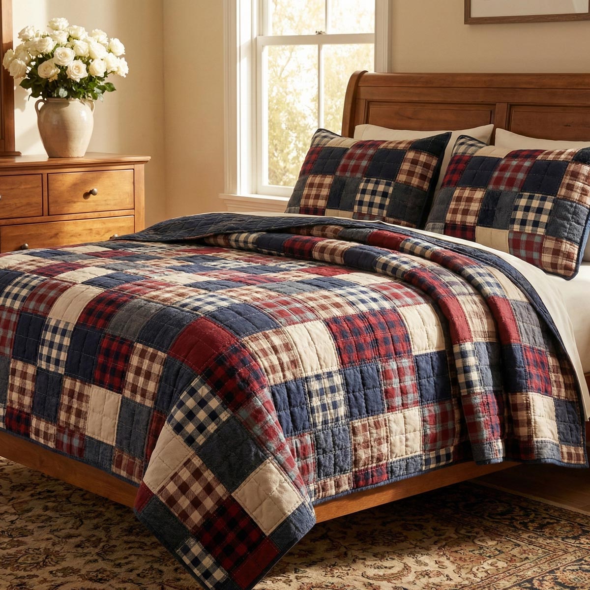 Heritage Patchwork 3-Piece Quilted Bedding Set