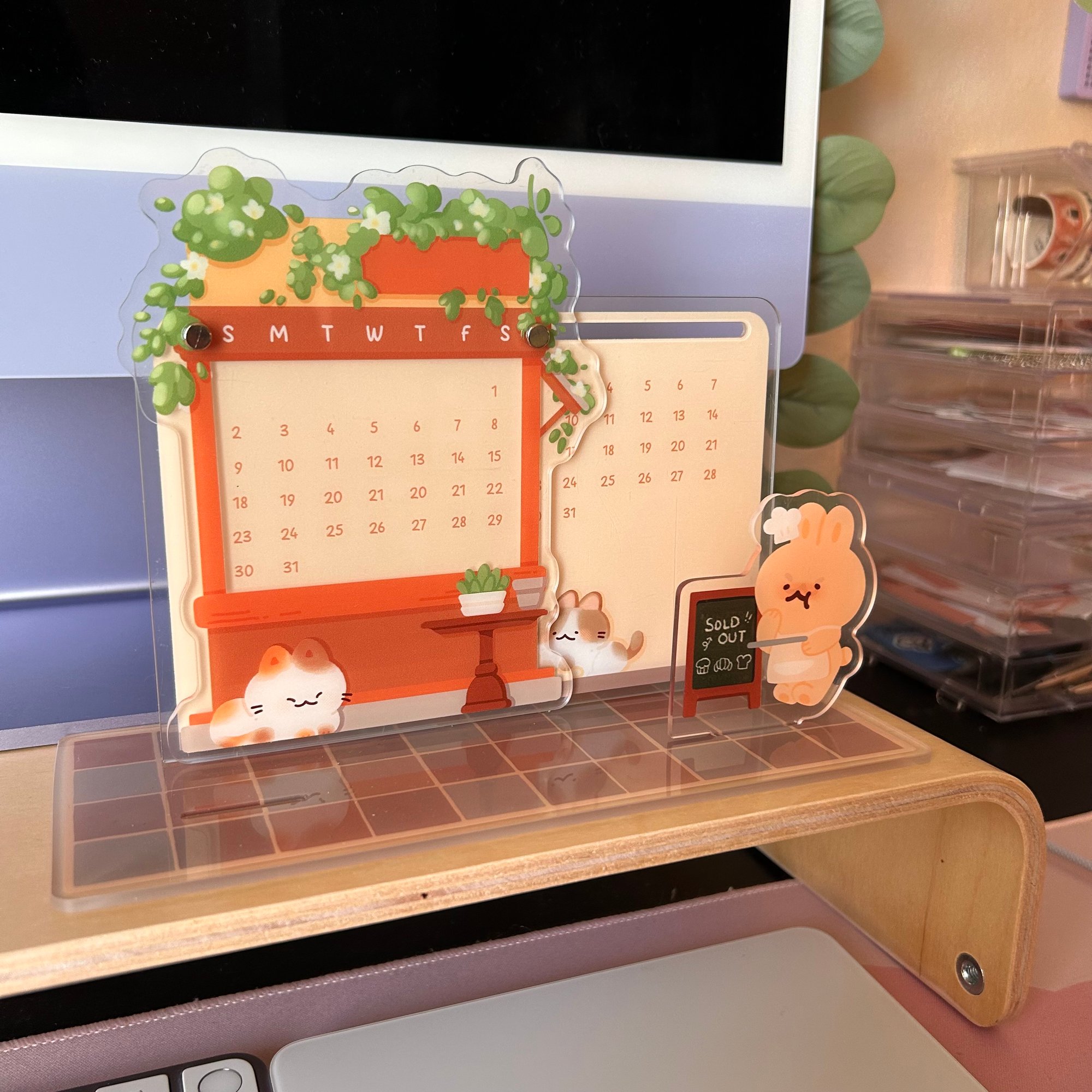 Never Expiring Calendar Standee | Inside Bunny Bun Bakery