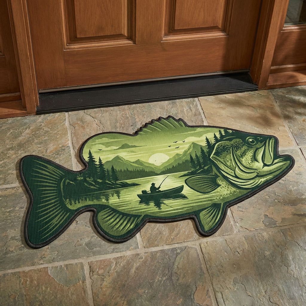 Lake Bass Custom Shape Doormat 