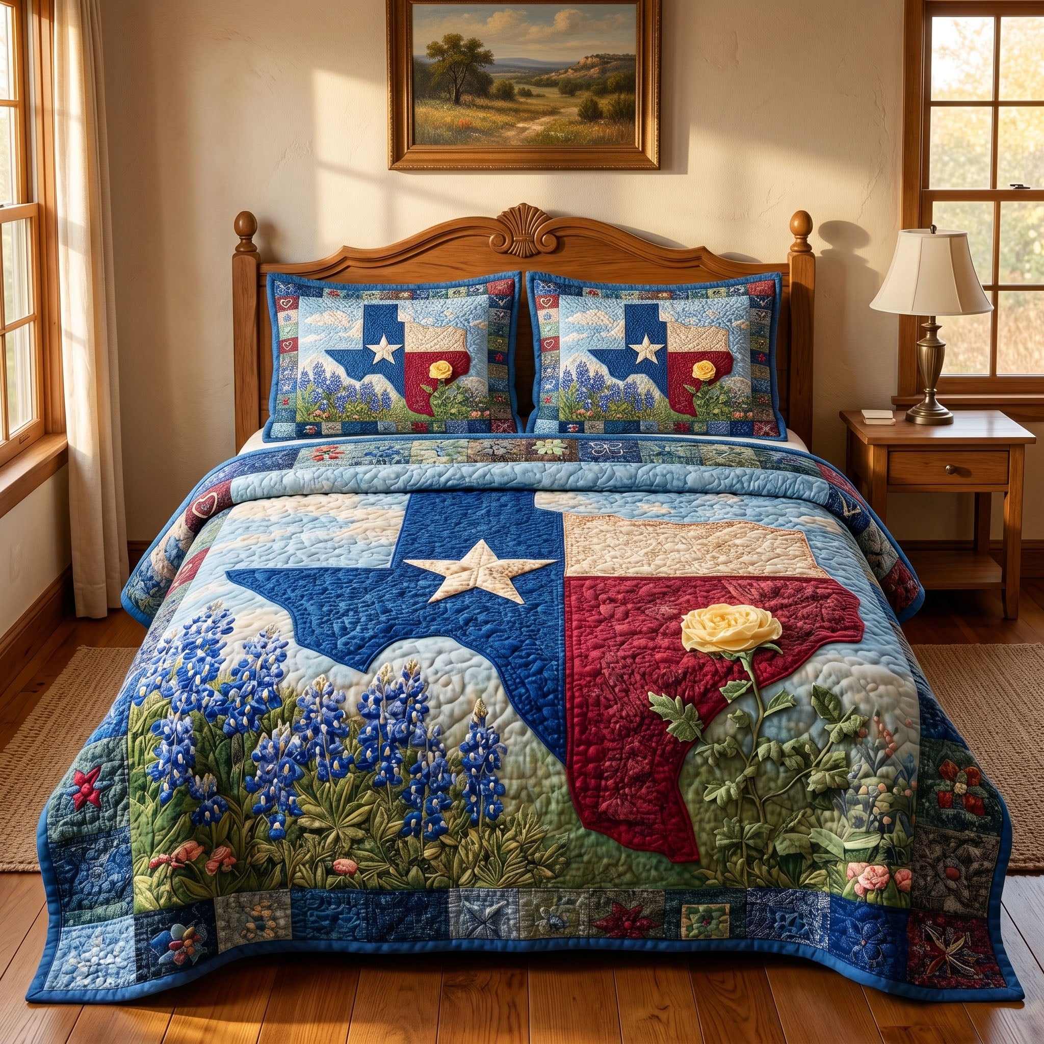 Lone Star 3-Piece Quilted Bedding Set  