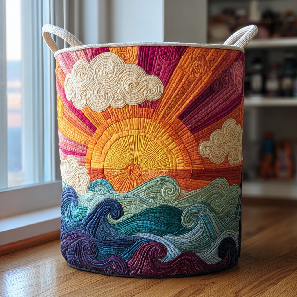 Sunshine Quilted Laundry Basket