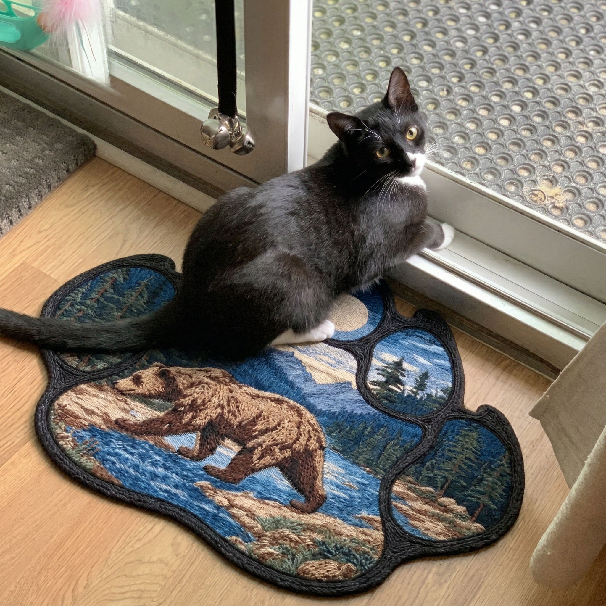 Mountain Paw Scene Custom Shape Doormat