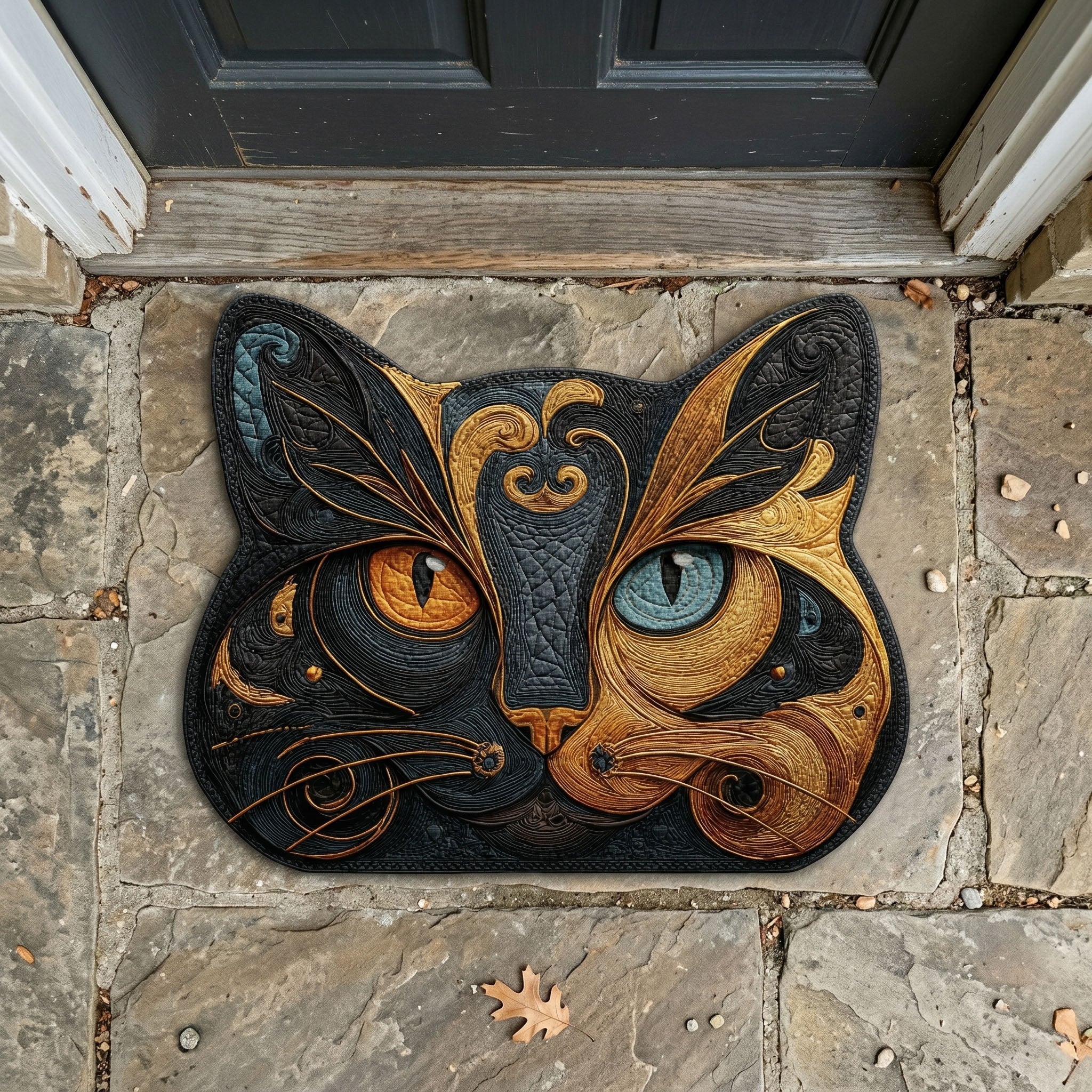 Mystic Cat Custom Shape Doormat 