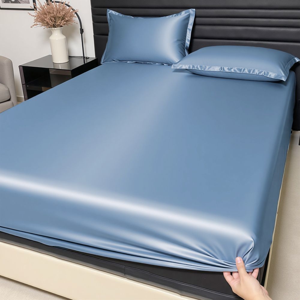 Solid Satin Brushed Microfiber Fitted Sheet
