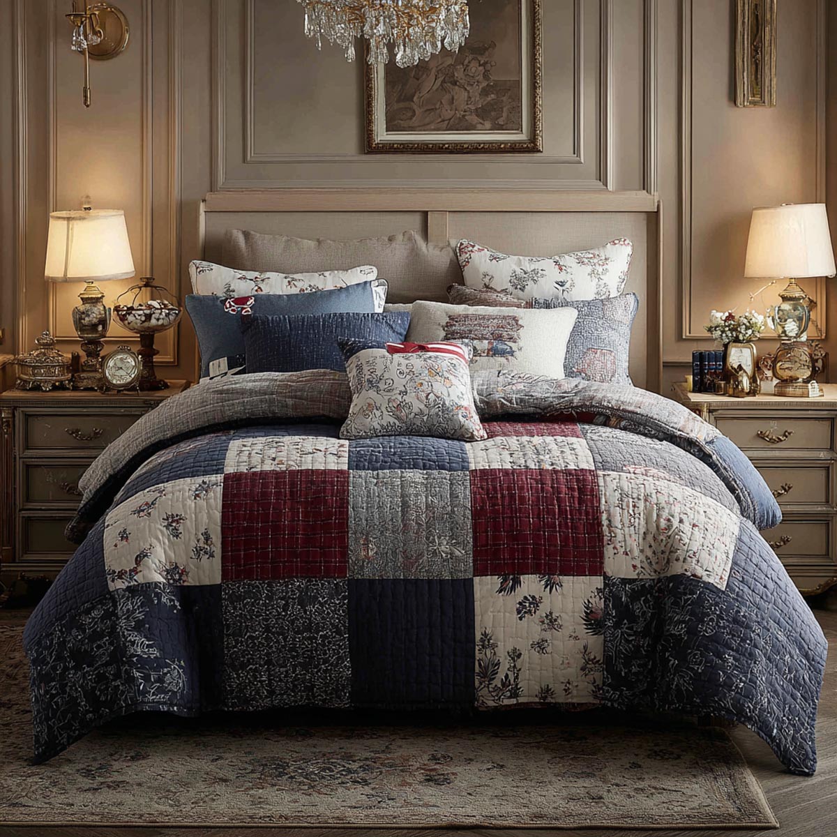 Rustic Patchwork 3-Piece Quilted Bedding Set