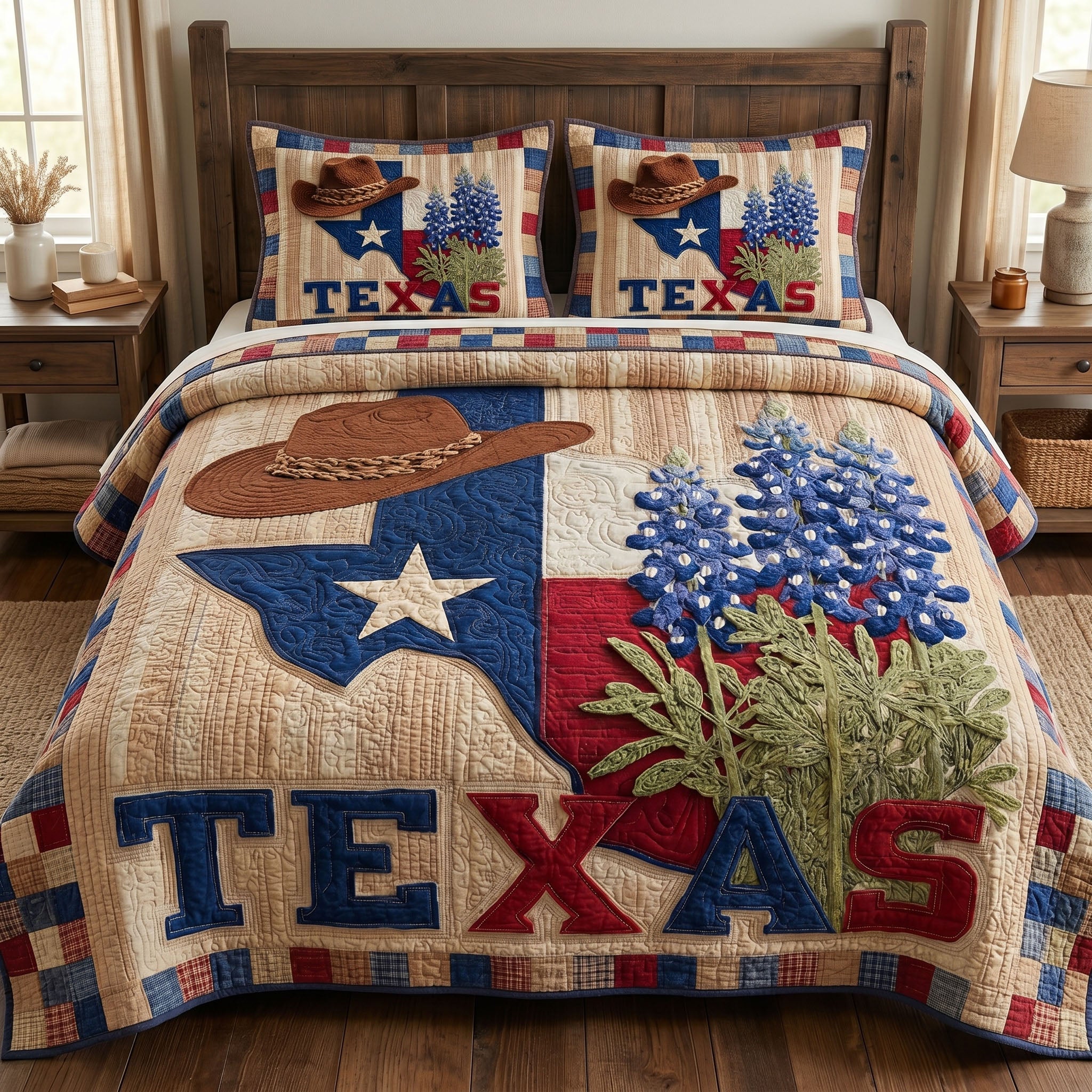 Rustic Wagon 3-Piece Quilted Bedding Set 