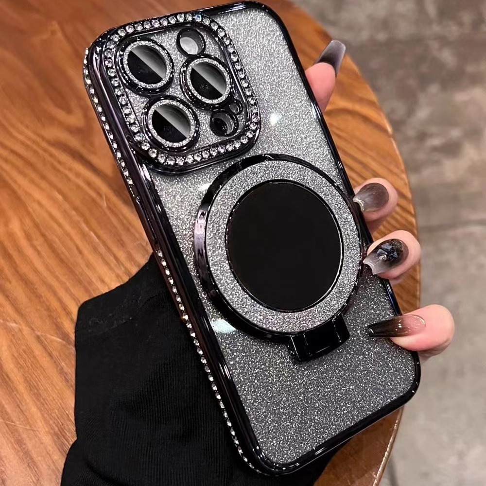 Glitter Diamond Magnetic Magsafe Ring Holder Case for iPhone