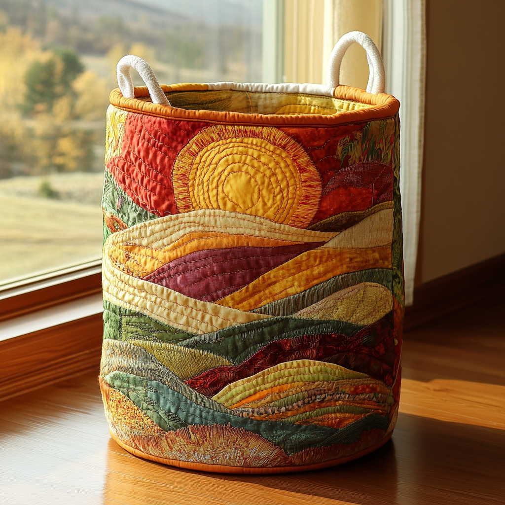 Sunshine Quilted Laundry Basket