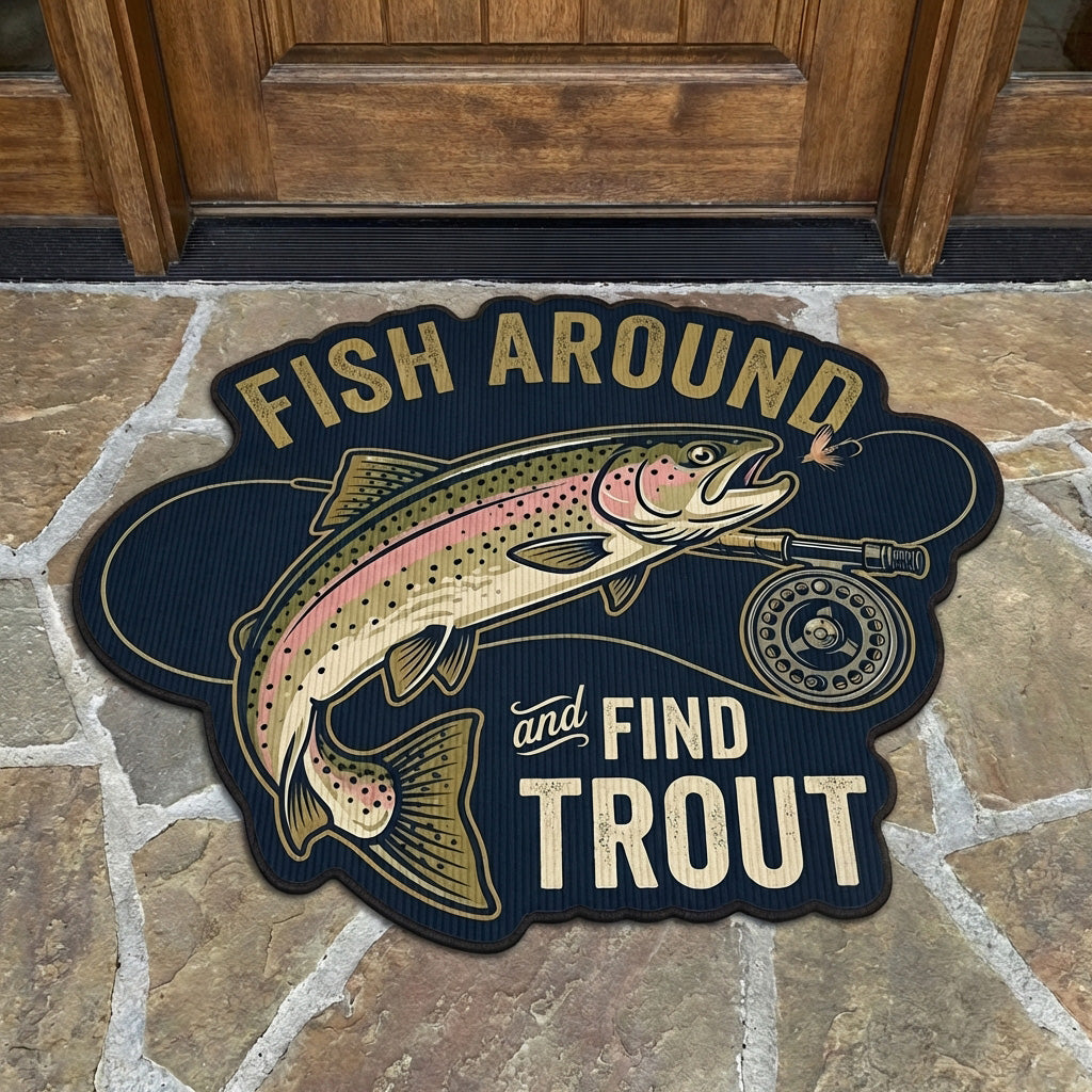 Trout Hunt Custom Shape Doormat  